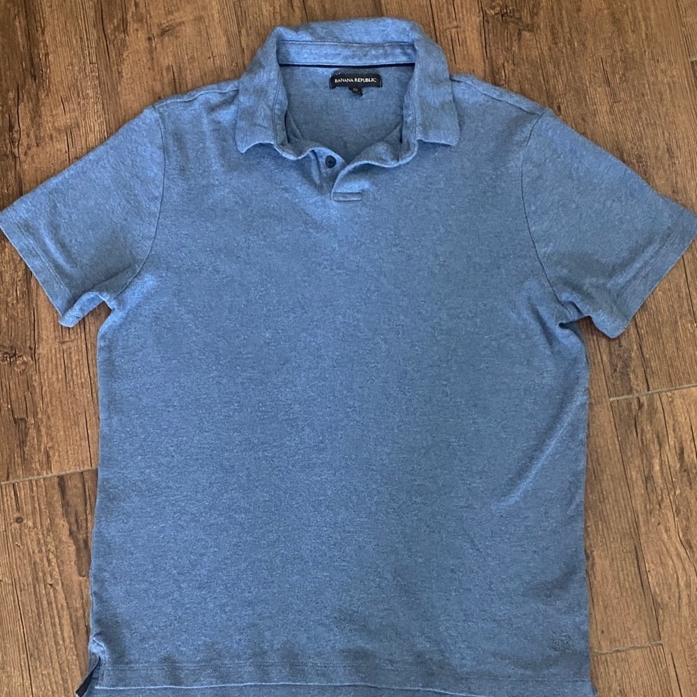 Banana Republic Heather Blue Polo Shirt